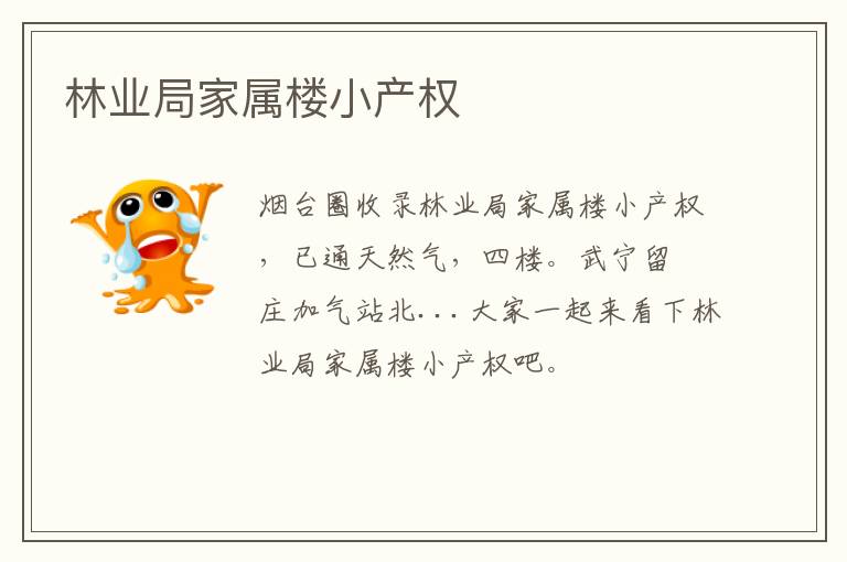 林業(yè)局家屬樓小產(chǎn)權(quán)