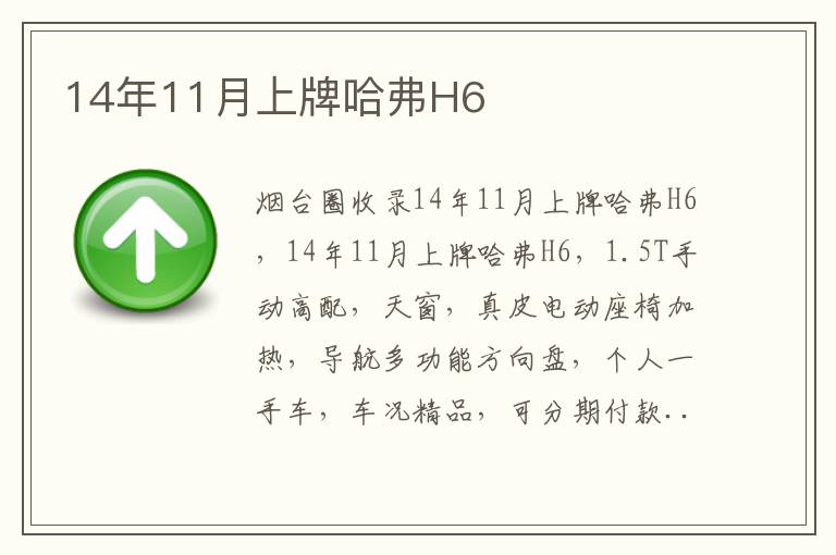 14年11月上牌哈弗H6